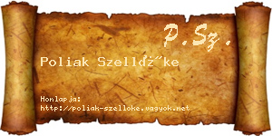 Poliak Szellőke névjegykártya